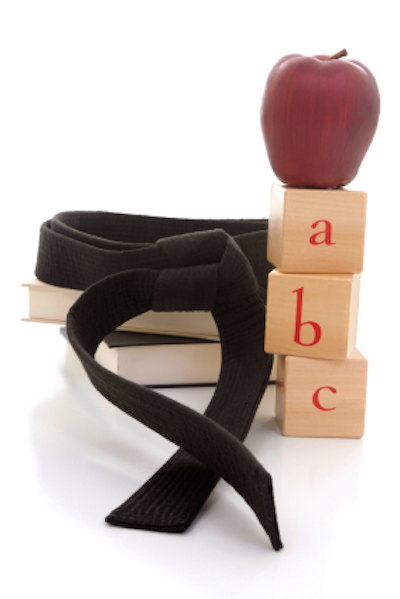 Black belt in an educational setting.