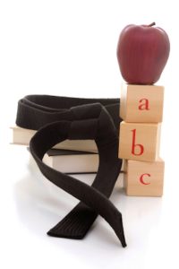 Black belt in an educational setting.