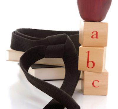 Black belt in an educational setting.
